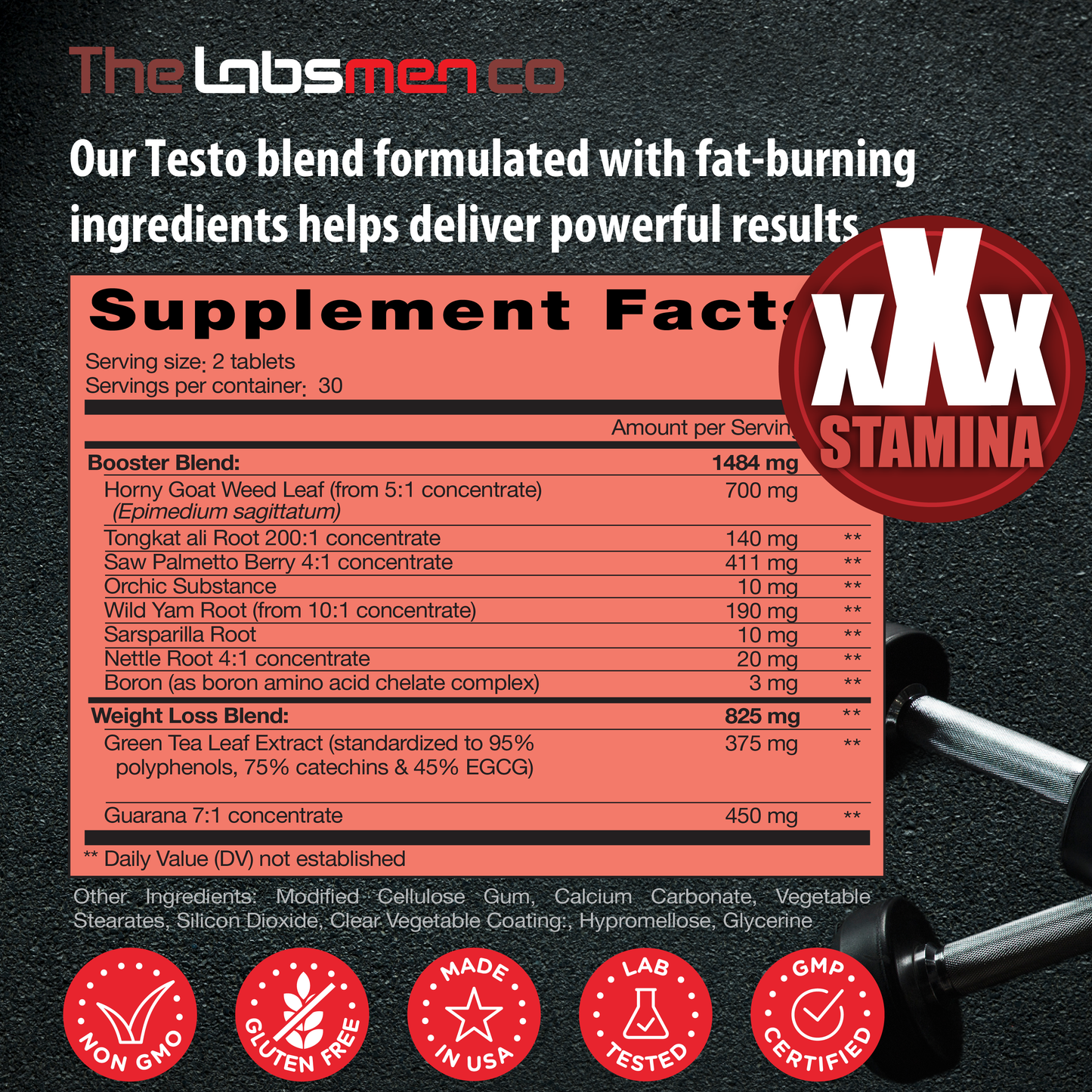 Natural Testosterone Booster for Men at Gym & Bedroom, Happy Wife, Happy Nights - Helps Boost Physical Performance, Restore Vitality and Support Weight Management - 60 Tablets