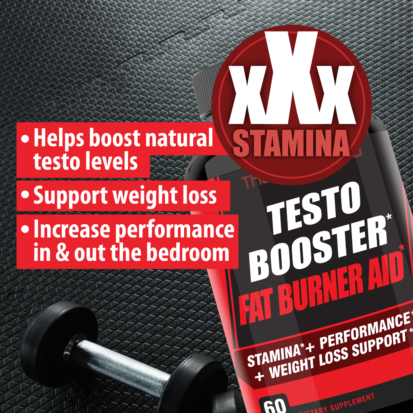 Natural Testosterone Booster for Men at Gym & Bedroom, Happy Wife, Happy Nights - Helps Boost Physical Performance, Restore Vitality and Support Weight Management - 60 Tablets
