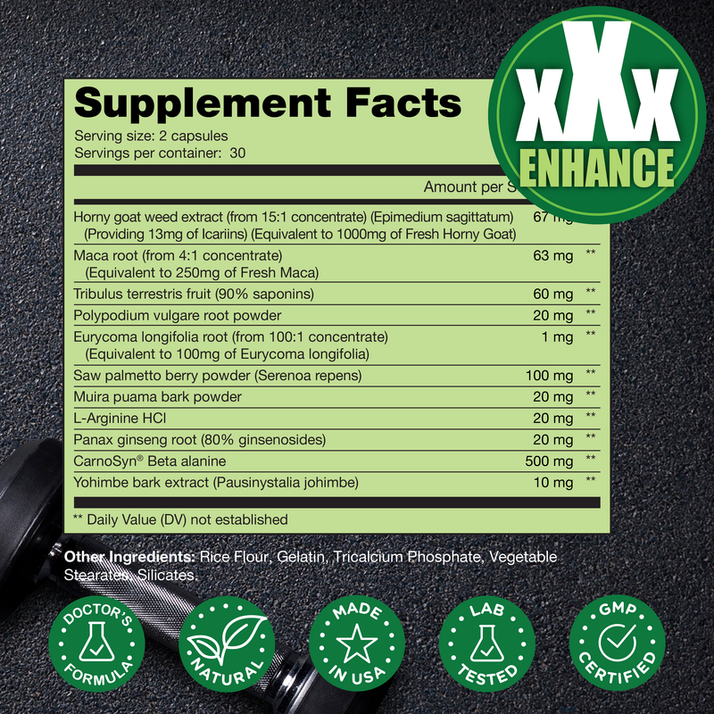 2100mg Horny Goat Weed for Men, Happy Wife, Happy Nights, Promotes Natural Drive, Circulation & Super Energy at Gym & Home with L Arginine, Tribulus, Panax Ginseng and Maca Root