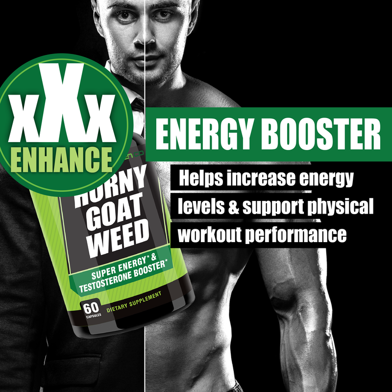 2100mg Horny Goat Weed for Men, Happy Wife, Happy Nights, Promotes Natural Drive, Circulation & Super Energy at Gym & Home with L Arginine, Tribulus, Panax Ginseng and Maca Root