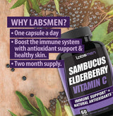 Sambucus Elderberry Zinc Vitamin C Supplement Provides Elderberry Immune Support Vitamin Zinc Vitamin C As Immune Booster for Adult, Immunity Booster &amp; Black Elderberry Supplement