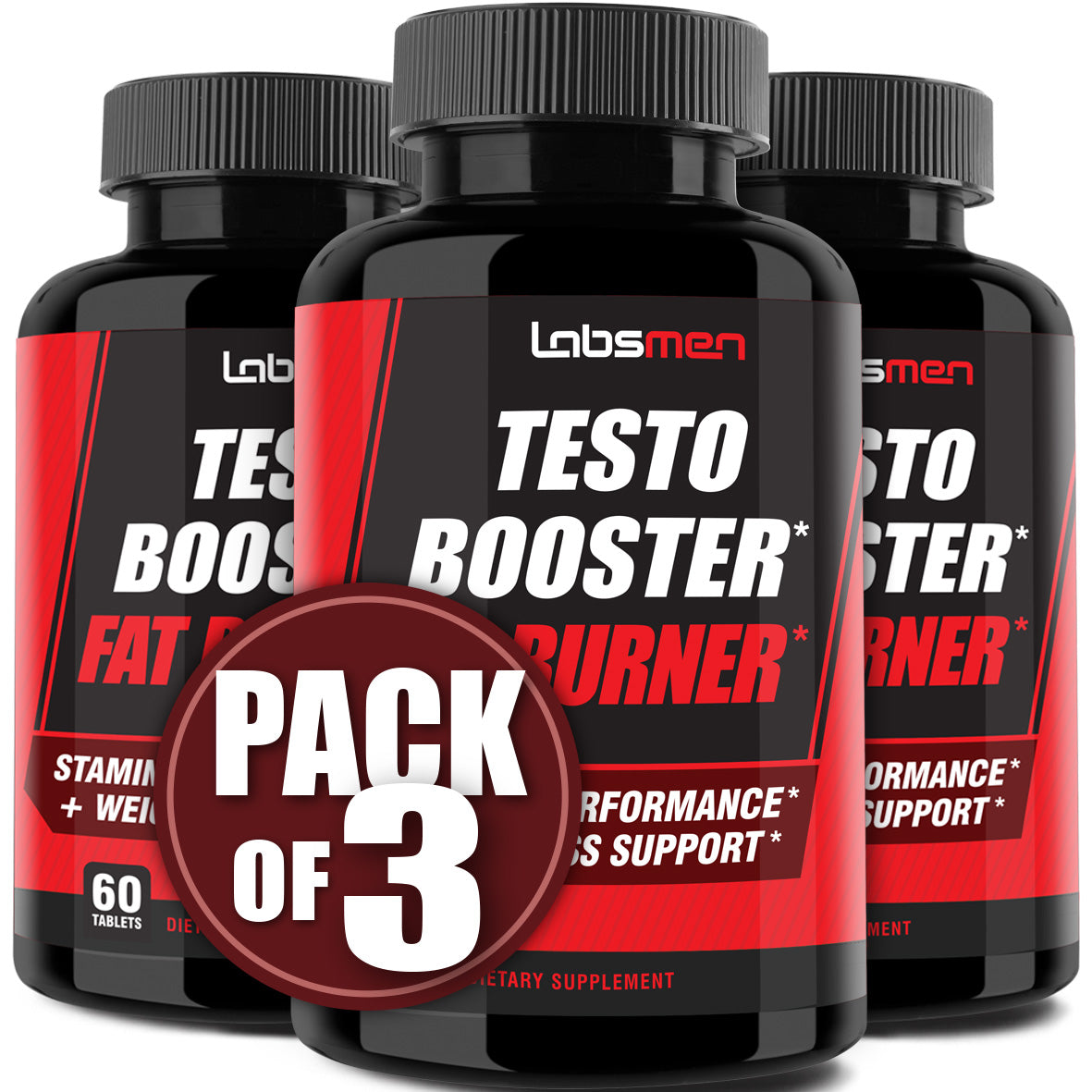 Natural Testosterone Booster for Men at Gym & Bedroom, Happy Wife, Happy Nights - Helps Boost Physical Performance, Restore Vitality and Support Weight Management - 60 Tablets