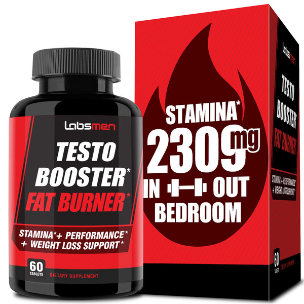 Natural Testosterone Booster for Men Sexual Drive / Testosterone Supplement for Men as Supplements for Men w/ EGCG Green Tea Healthy Weight Loss, Guarana Extract & Horny Goat Weed for Men