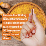One Vegan Capsule of 2665mg - 20X Turmeric Curcumin Supplement with Bioperine Turmeric Curcumin w Black Pepper Work as Anti Inflammatory Supplement for Natural Pain Relief & Joint Pain Relief